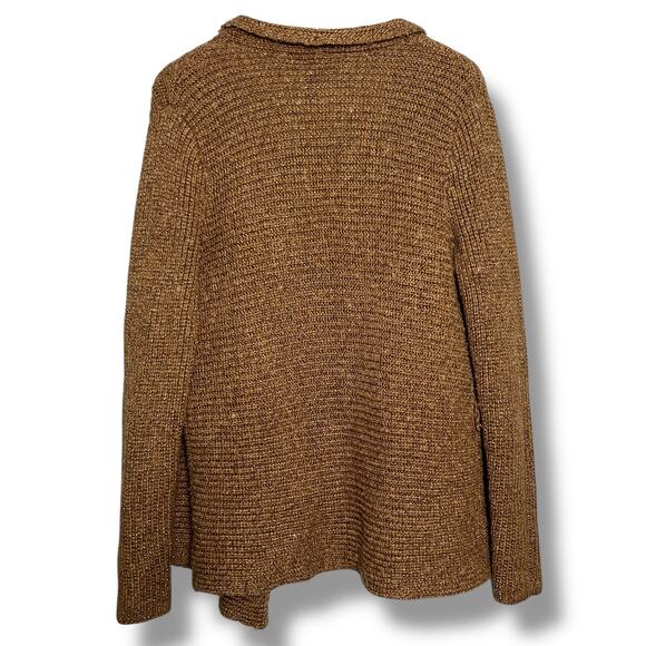 Ralph Lauren Gold Draped Open Front Cardigan Mock Neck Tank Belted Sz XL Gold - Picture 7 of 16